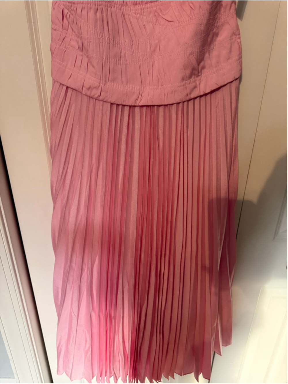 Women's Few Moda o.p.t Strapless Pleated Maxi Dress, Pink Sz 10 - Picture 7 of 12
